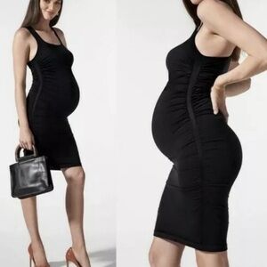 NWOT BLANQI Everyday Maternity Racerback Tank Dress in black size S/M pregnancy
